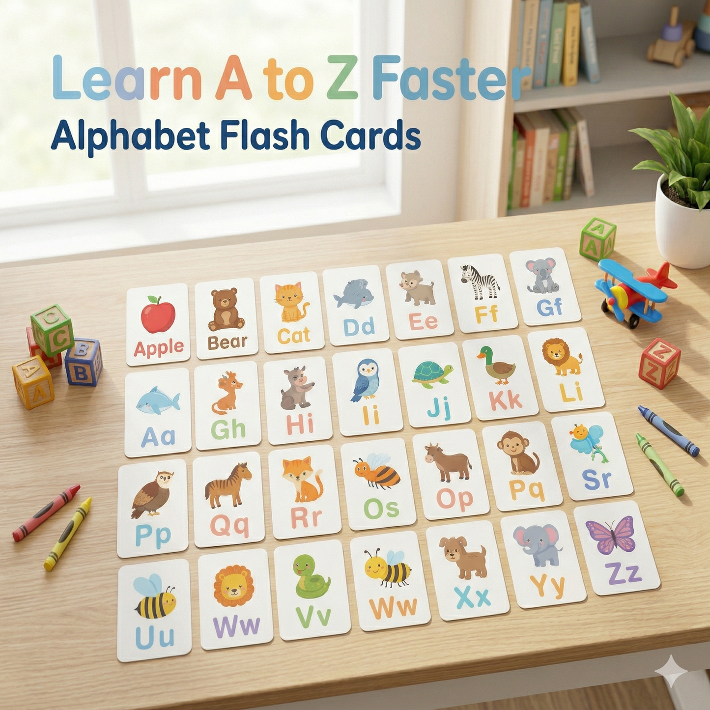 Learn A to Z Faster Alphabet Flash Cards